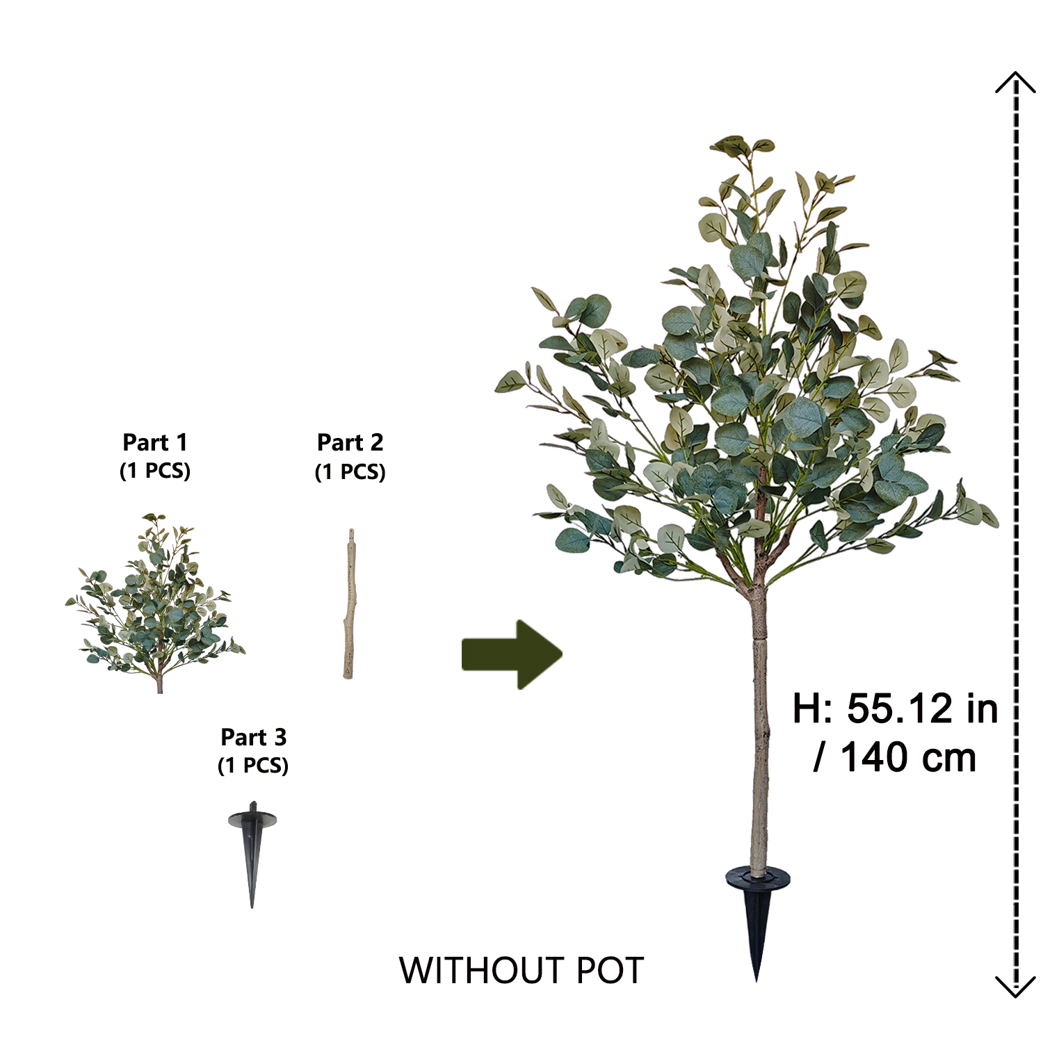 Tanaman Eucalyptus Buatan 140c - Ficus Lyrata Tree ulasan dan harga