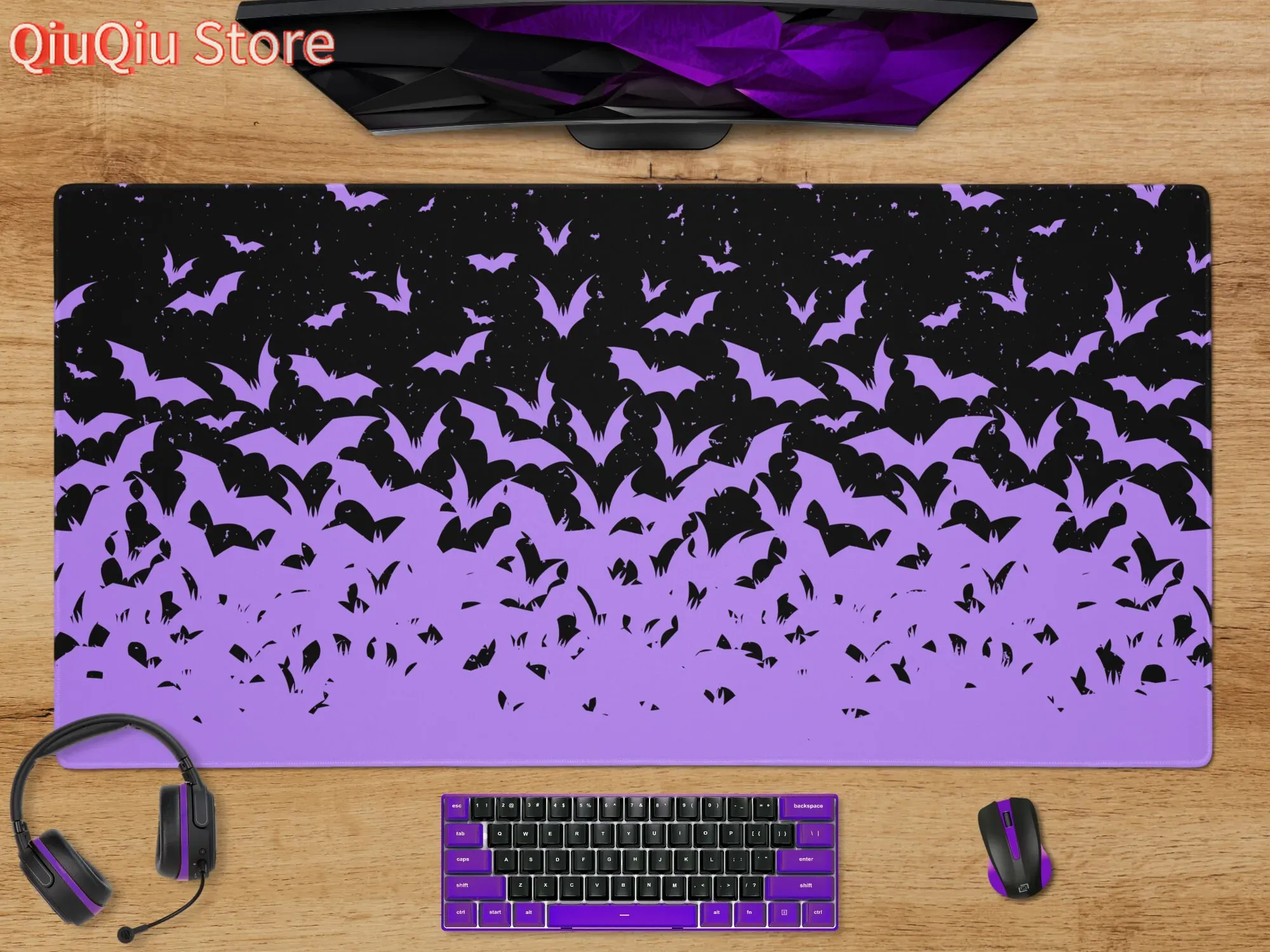 Alas Meja Halloween Kelelawar  - Tradescantia Purple ulasan dan harga